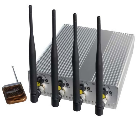 Can the portable frequency jammer be adjusted to improve the coverage of the shielded signal?