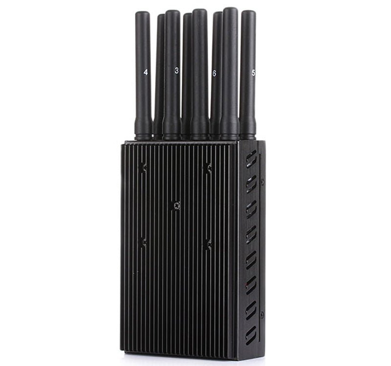 How does the mobile phone signal jammer in the examination room work?