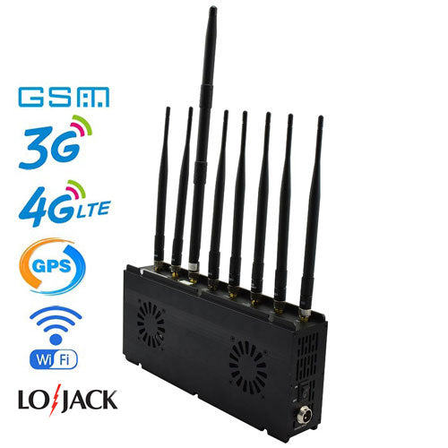 8 Antennas High Power Desktop Mobile Signal Jammers GPS WIFI Blocker