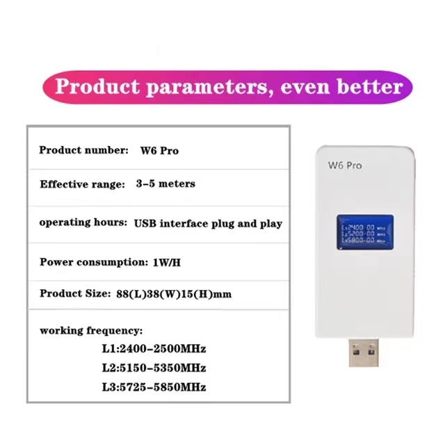 Full Band WiFi Jammer 2.4GHZ/5.2GHZ/5.8GHZ U Disk