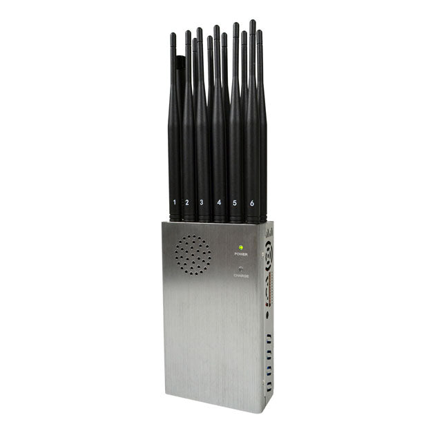 12 Antennas Power Portable Mobile Phone Signal Jammer LOJACK GPS Wi-Fi RF Signals Blocker