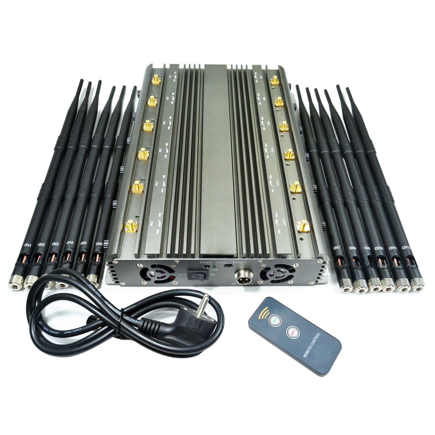 New Powerful 12 Antennas WIFI GPS LOJACK UHF VHF Cell Phone signal jammer