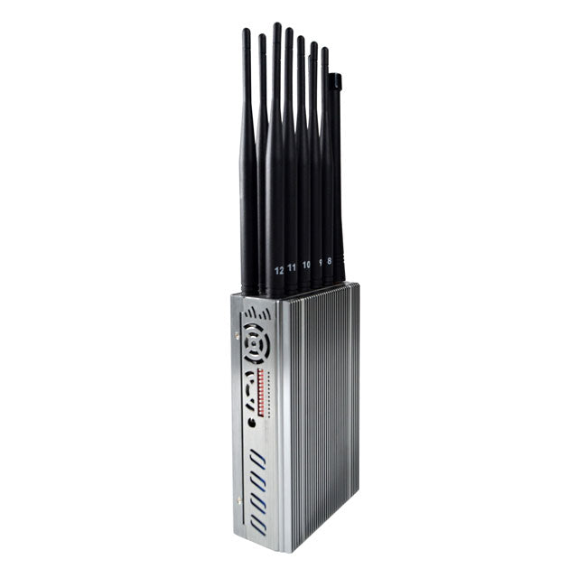 12 Antennas Power Portable Mobile Phone Signal Jammer LOJACK GPS Wi-Fi RF Signals Blocker