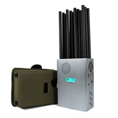 New High Power Handheld 12 Antennas 5G Cellphone Signal Jammer  37 Watts Jamming up to 40m